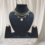 Multi layer polki chain necklace set