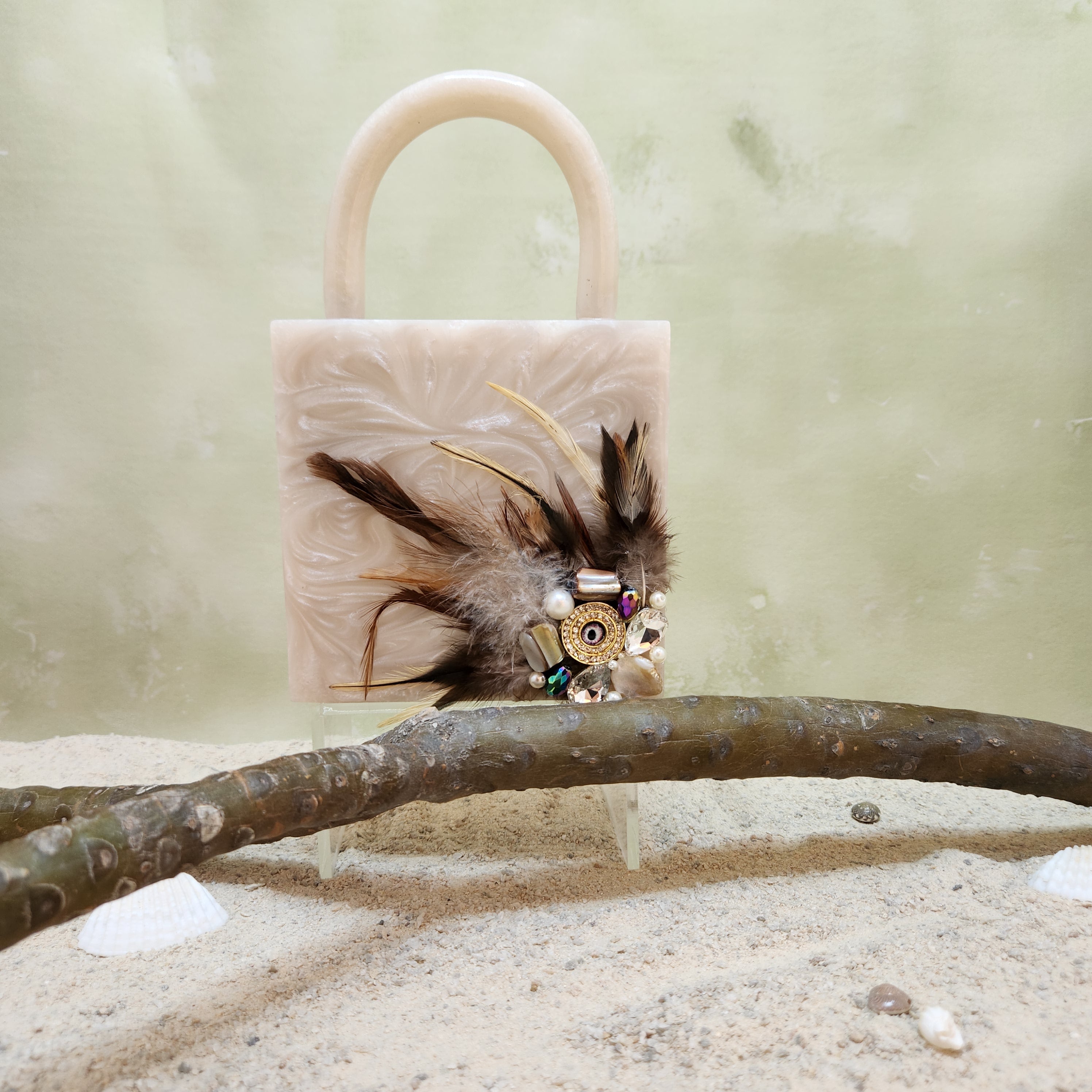 Feather saga evil eye mini [ivory white ] Main image