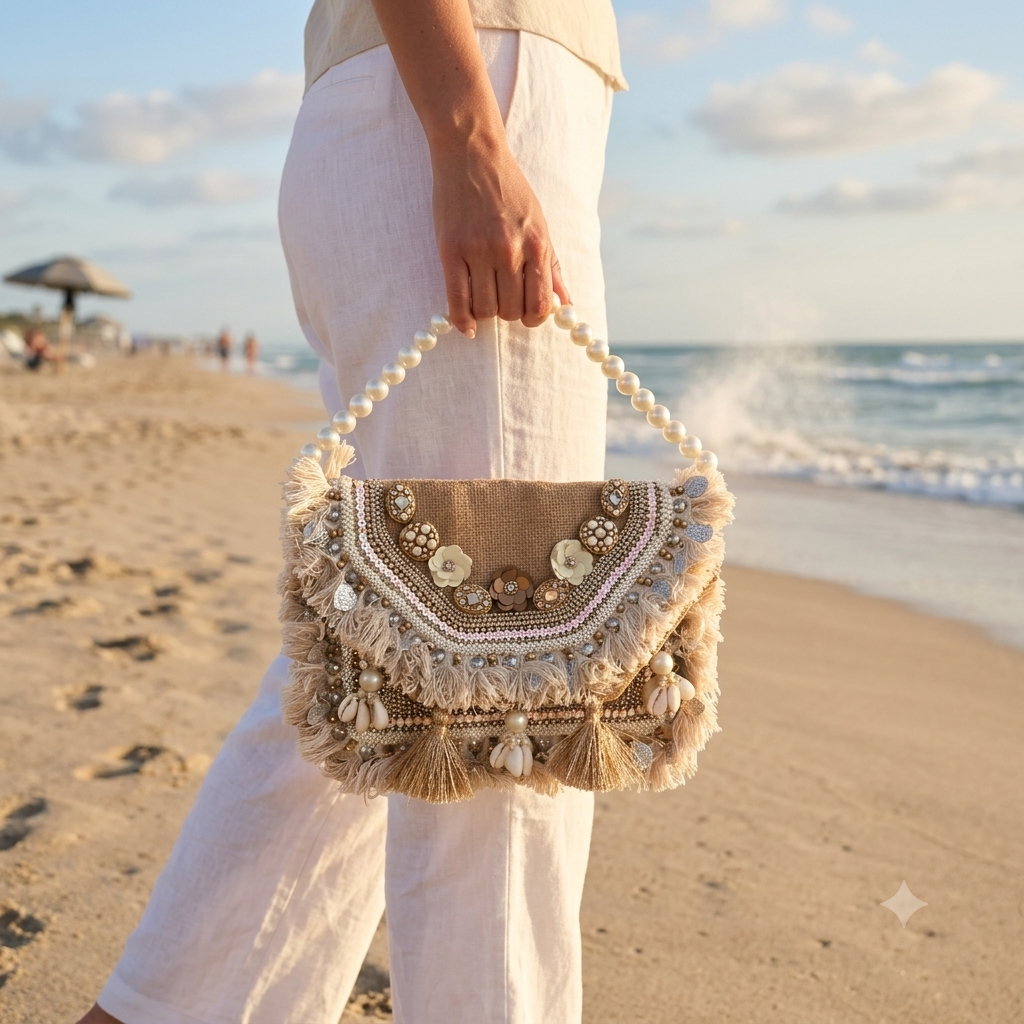 Banjara Bag (Gold and White)