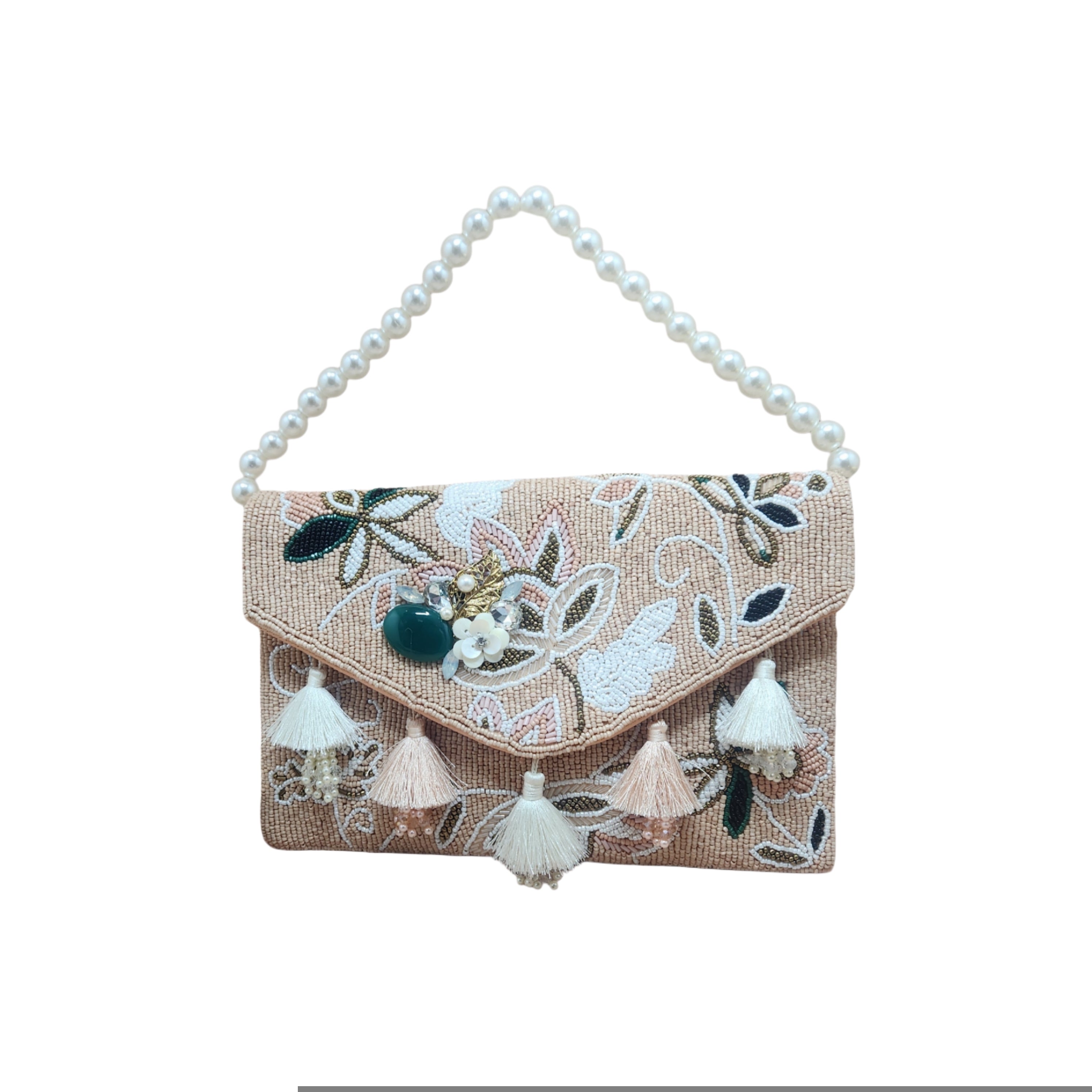 Peach floral bead bag Secondary image
