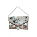 Peach floral bead bag