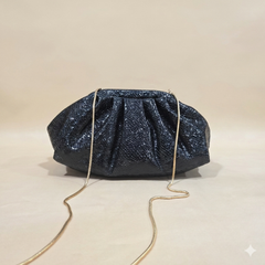 Horse pouchette in snake print [black]