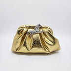 Crystal Unicorn Pouchette (Gold with silver broach)