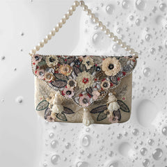3D Ivory Multi Flower Bag