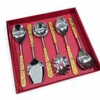 Embossed serving cutlery set of 6