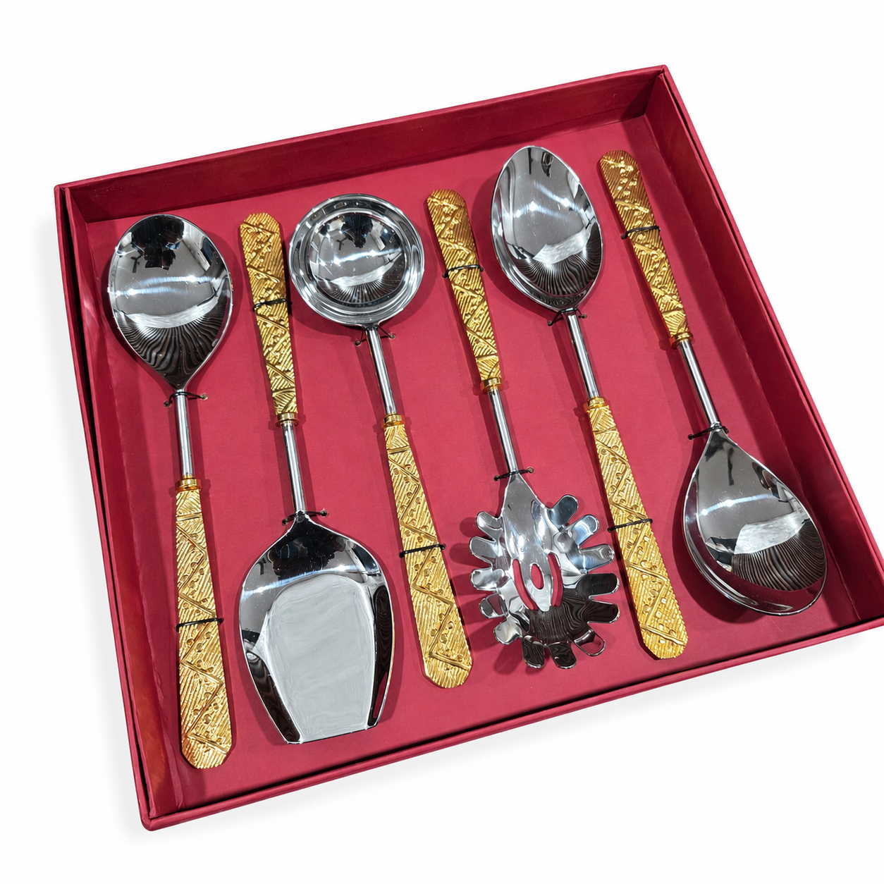 Embossed serving cutlery set of 6