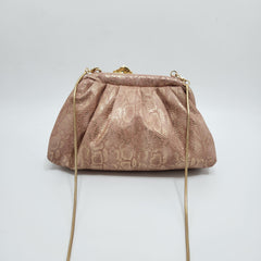 Horse pouchette in snake print [ pink]