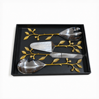 Leaf branch serving cutlery set of 4