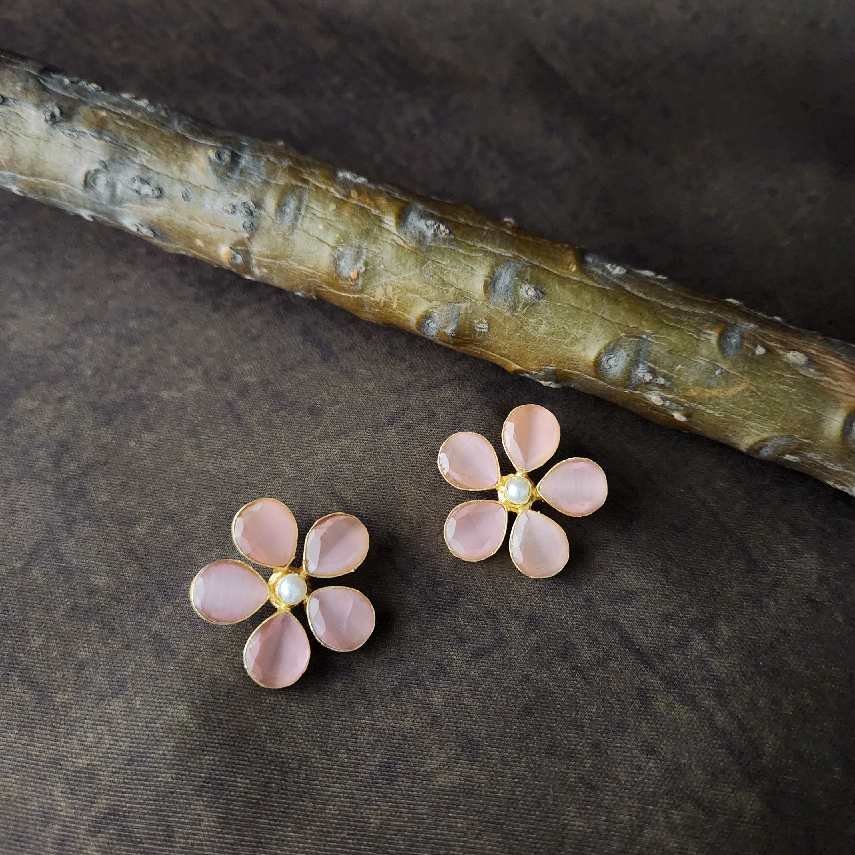 Pink Flower Studs Secondary image