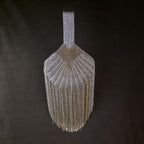 Falling cutdana bag in multi gold and silver