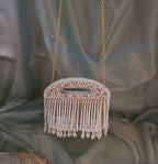 Falling pearl clutch bag