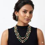 Shades of green multi layer necklace