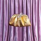 Crystal Unicorn Pouchette (Gold with silver broach)