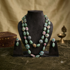 Natural stone meena two layer mala