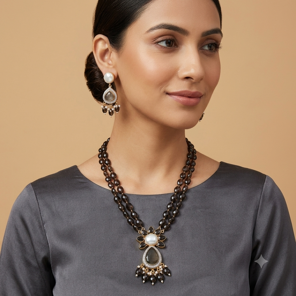 Aakifah Necklace Set - Black Main image