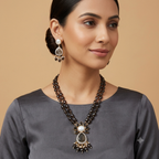 Aakifah Necklace Set - Black