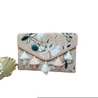 Peach floral bead bag