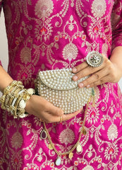 Pearl mosaic mini bag gold