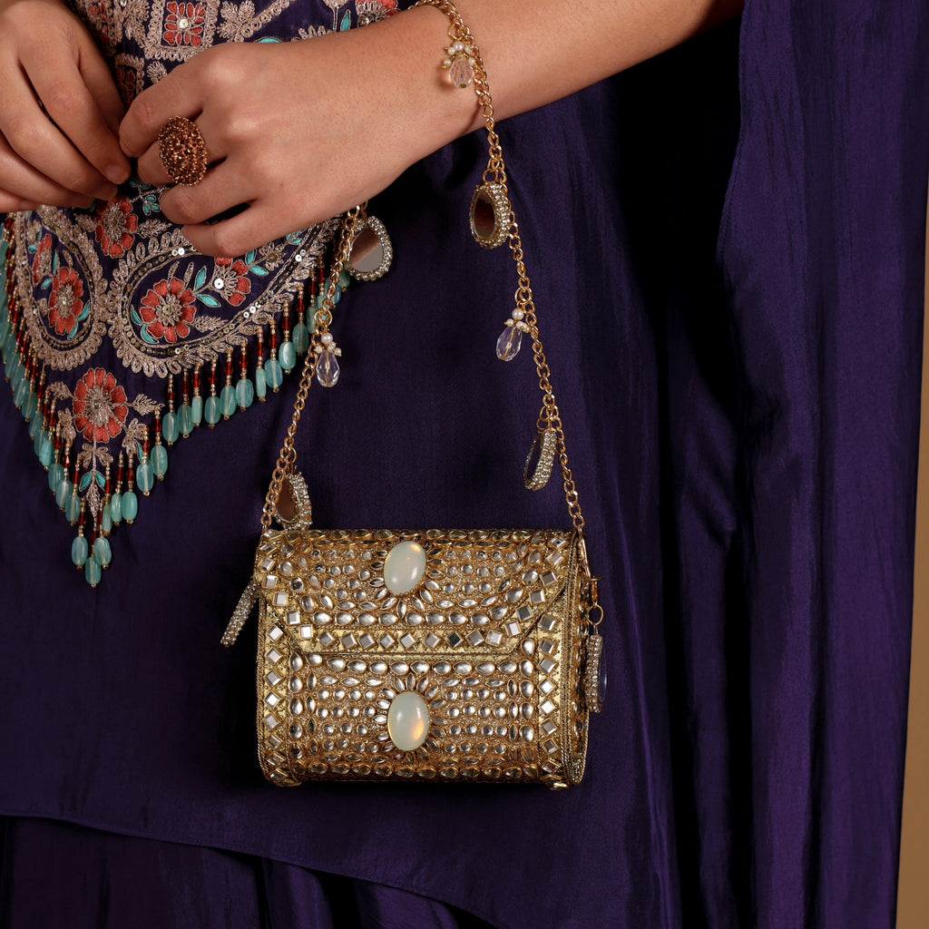 Ira mosaic mini bag [ opal white]