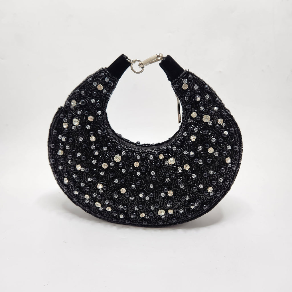 The Pearl Half Moon Bag - Black