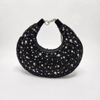 The Pearl Half Moon Bag - Black