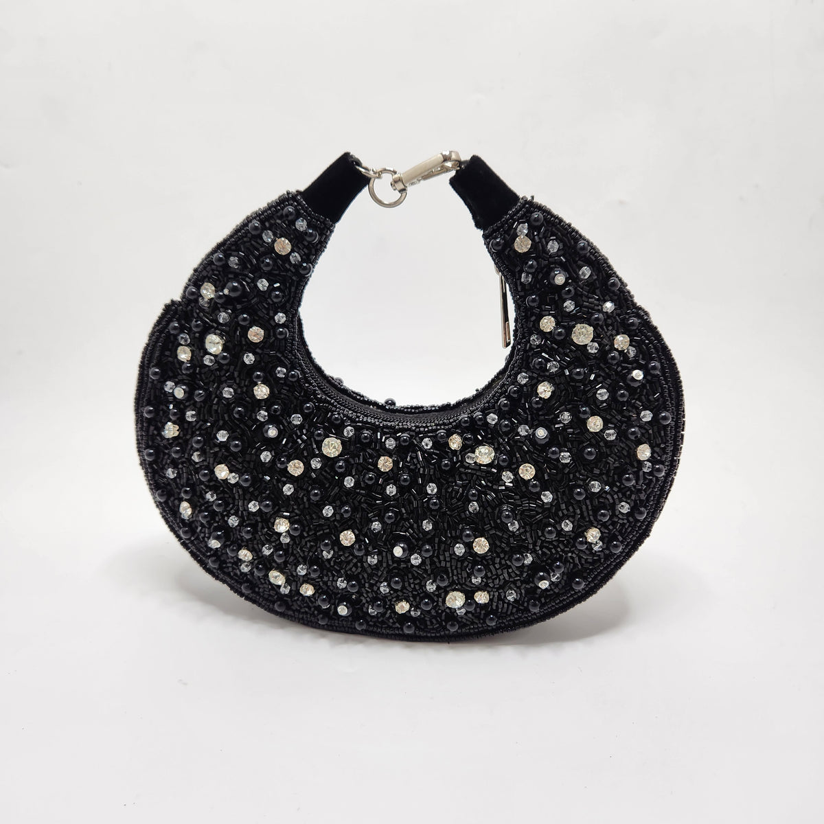The Pearl Half Moon Bag - Black