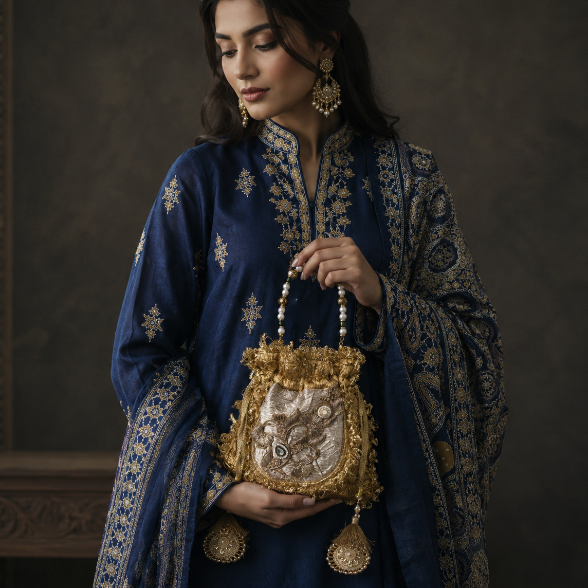 Kundan gota potli[Gold]