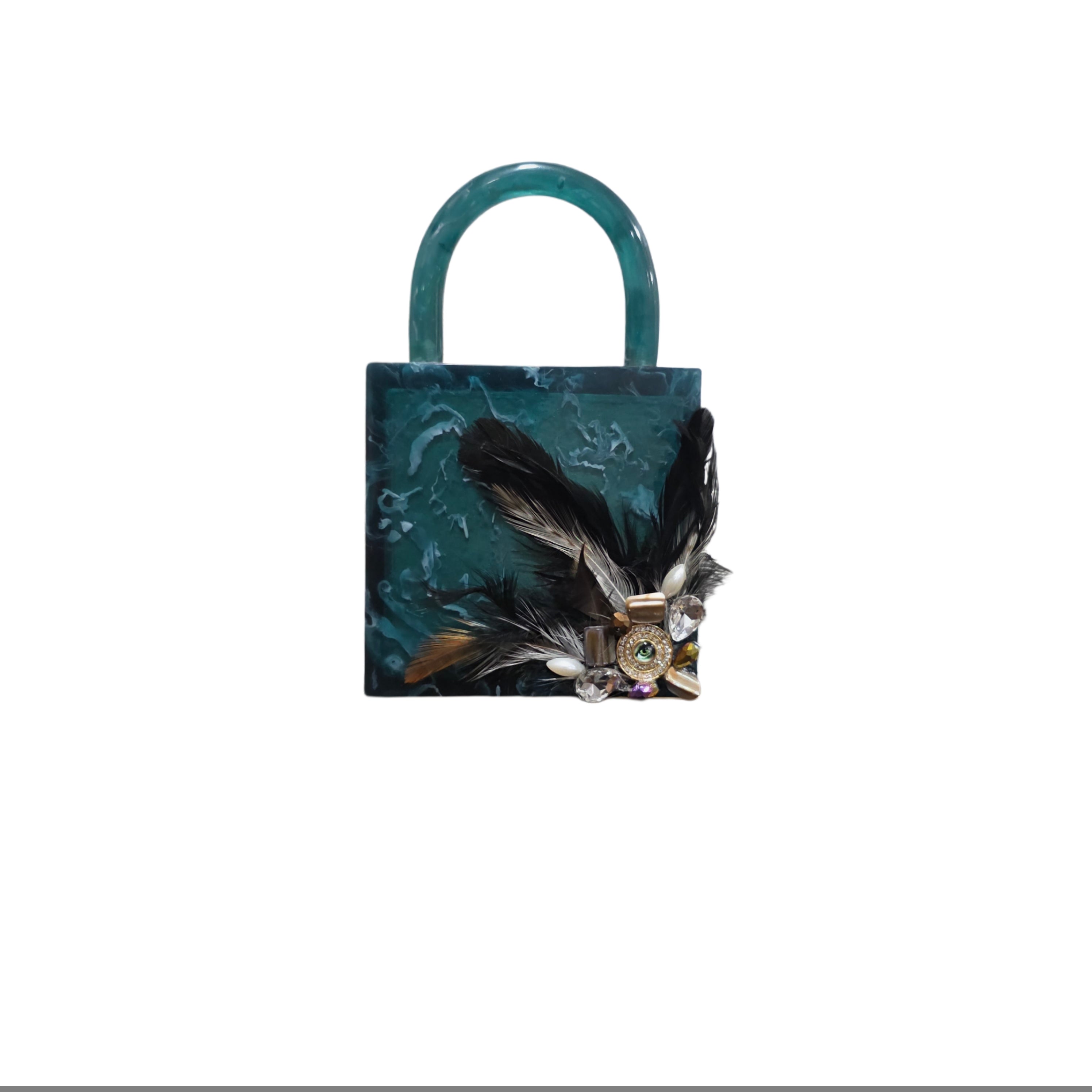 Feather saga evil eye mini [ Emerald green]