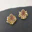 Brianca Studs In Pearl And Zirconia[ peach moonstone]