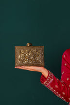 Raas bag antique gold with crossbody chain
