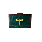 Dragonfly wood & resin clutch bag