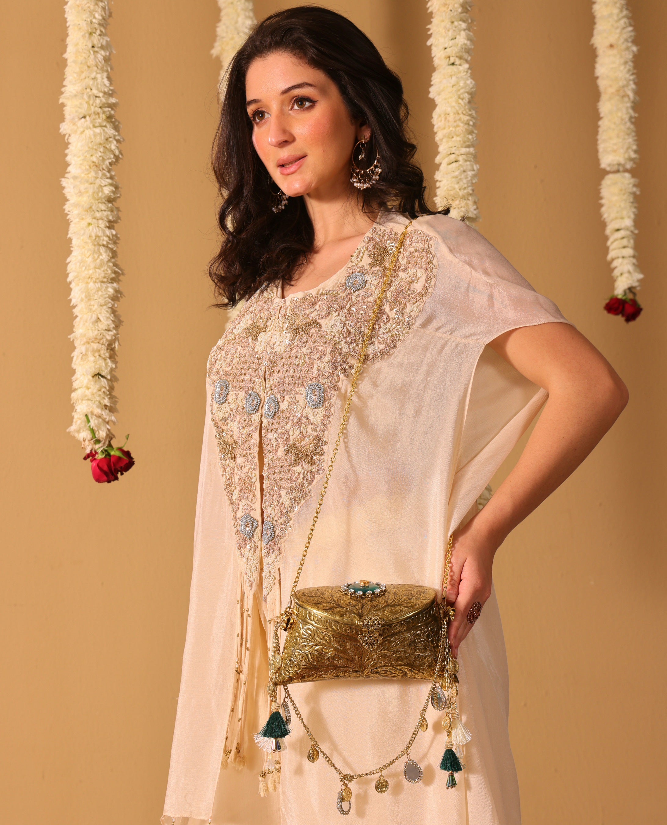 Ayca Mini Gold Bag