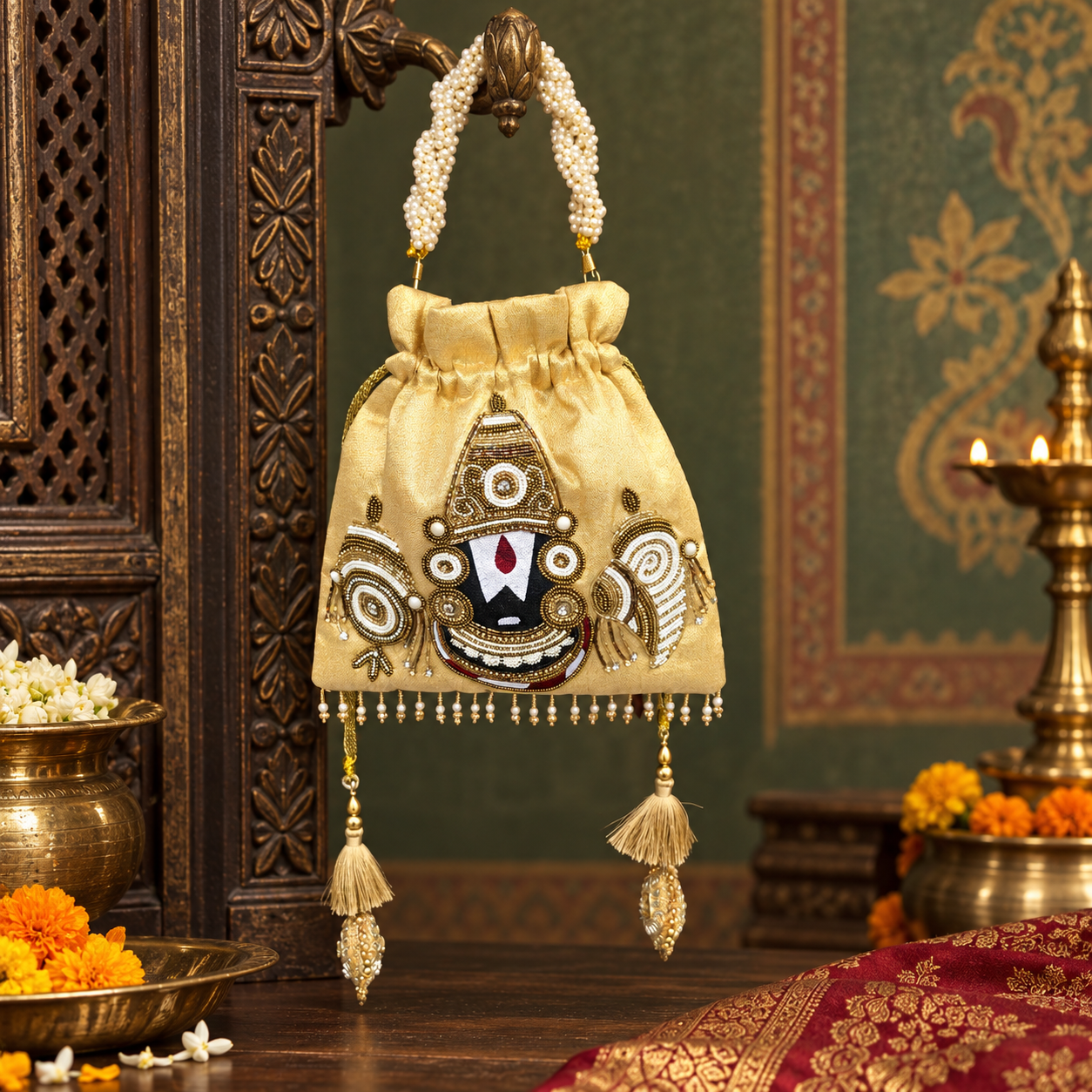 The Tirupati potli bag [ Golden]