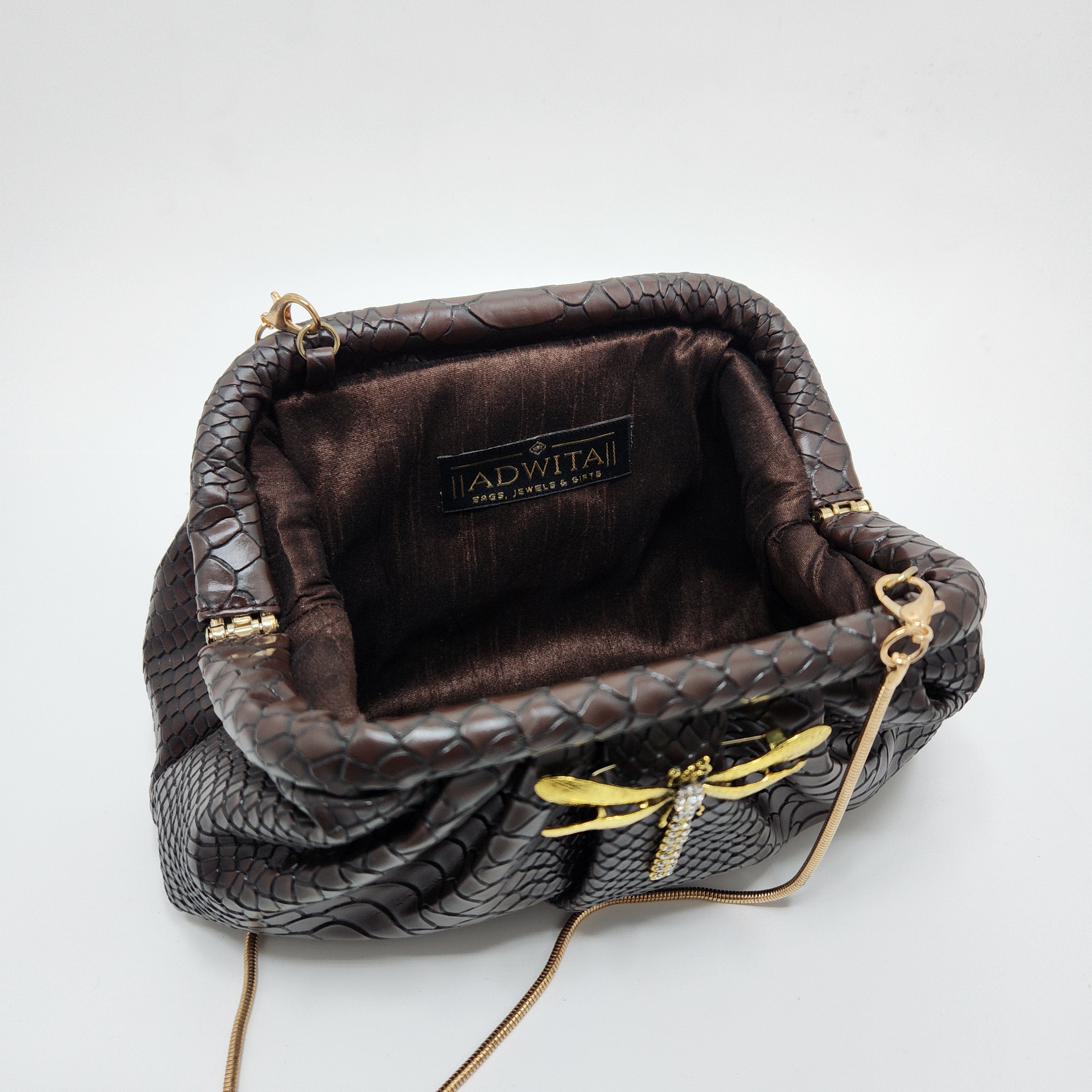 The Dragonfly Pouchette Bag [brown]