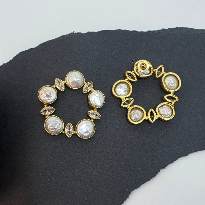 Pearl Chip Zirconia Hollow Studs Secondary image