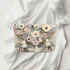 3D Ivory Multi Flower Bag
