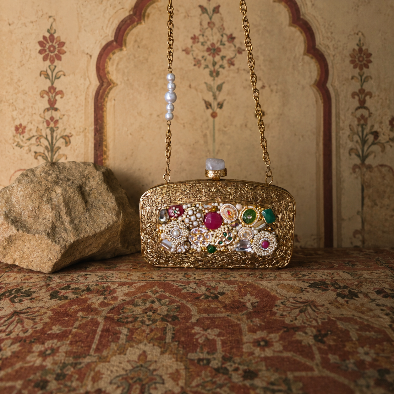 Mosaic kundan bag Main image