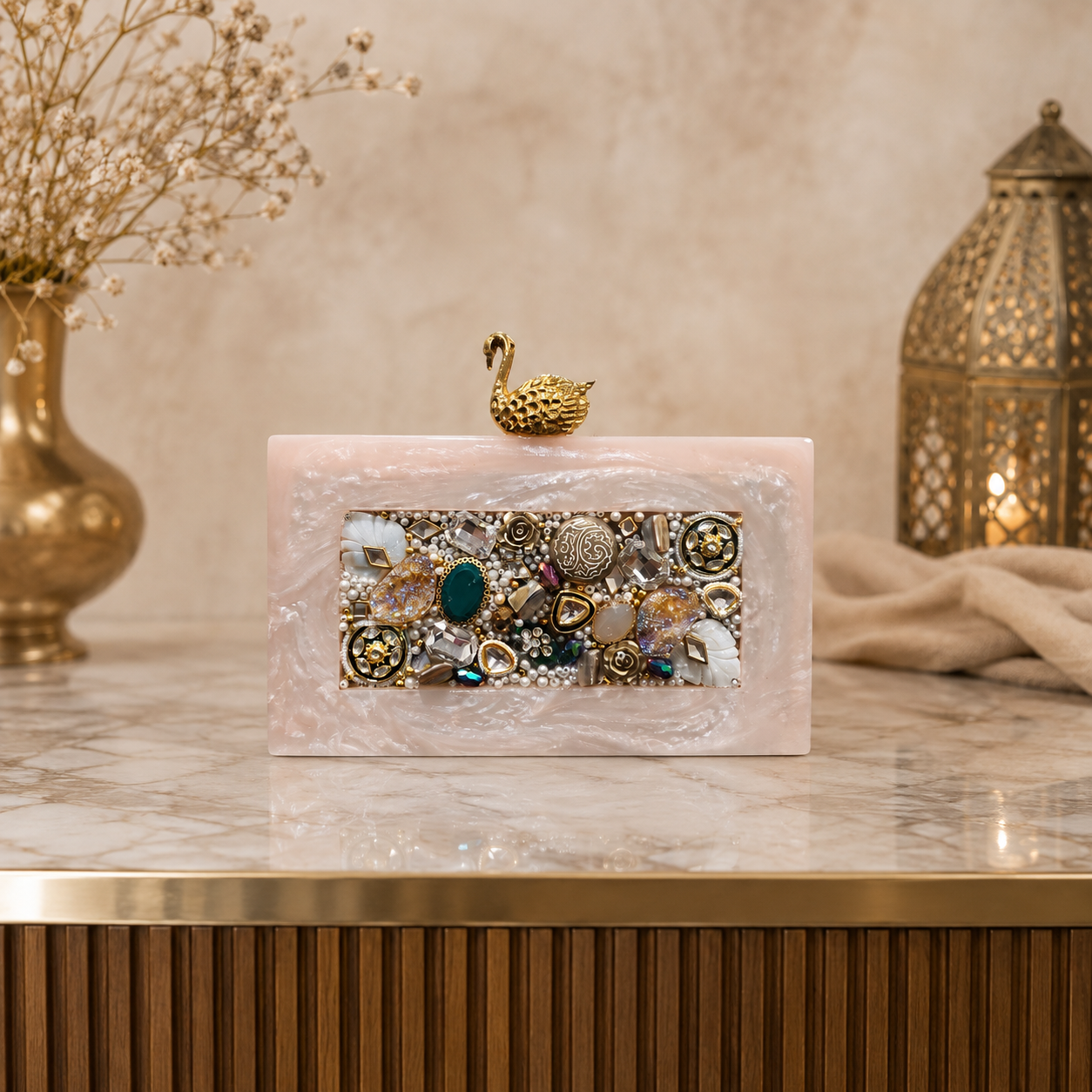 The Swan Mosaic Clutch