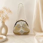 Rosette Cutch Bag in Peach