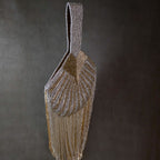 Falling cutdana bag in multi gold and silver