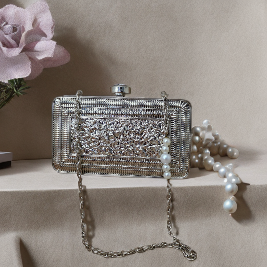 Meenakari filigree clutch bag [silver] Secondary image