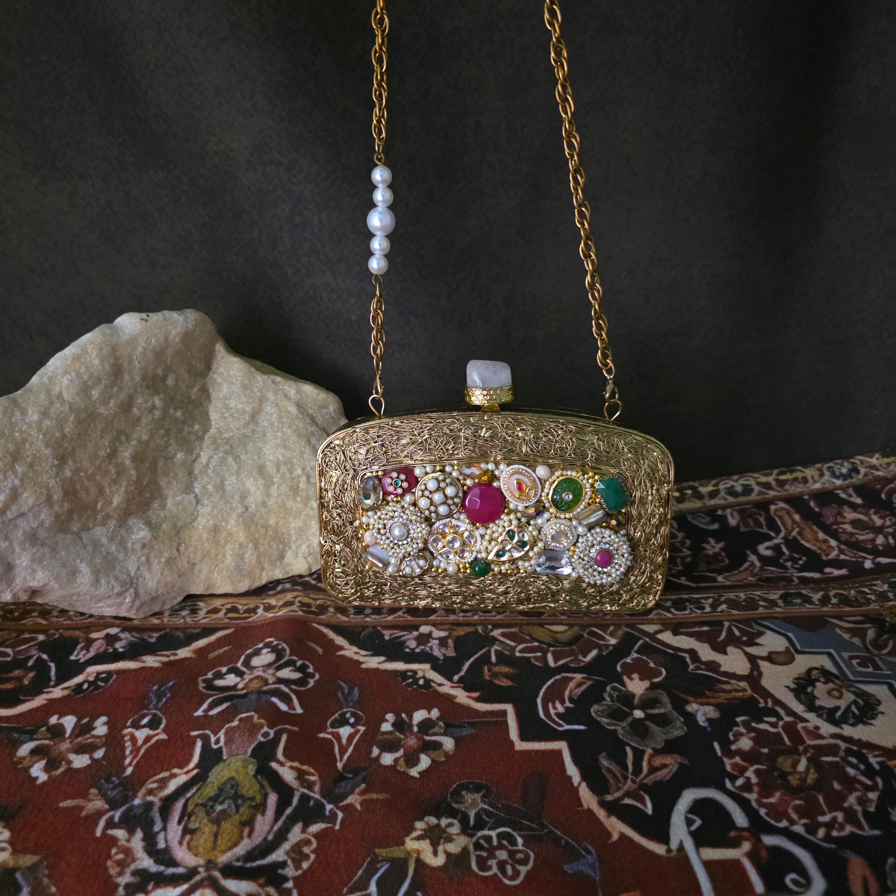 Mosaic kundan bag Main image
