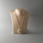 Rose painting shell Pendant with chain