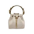 Floral handle bucket bag [Ivory white ]
