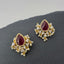 Brianca Studs In Pearl And Zirconia[ red onyx]