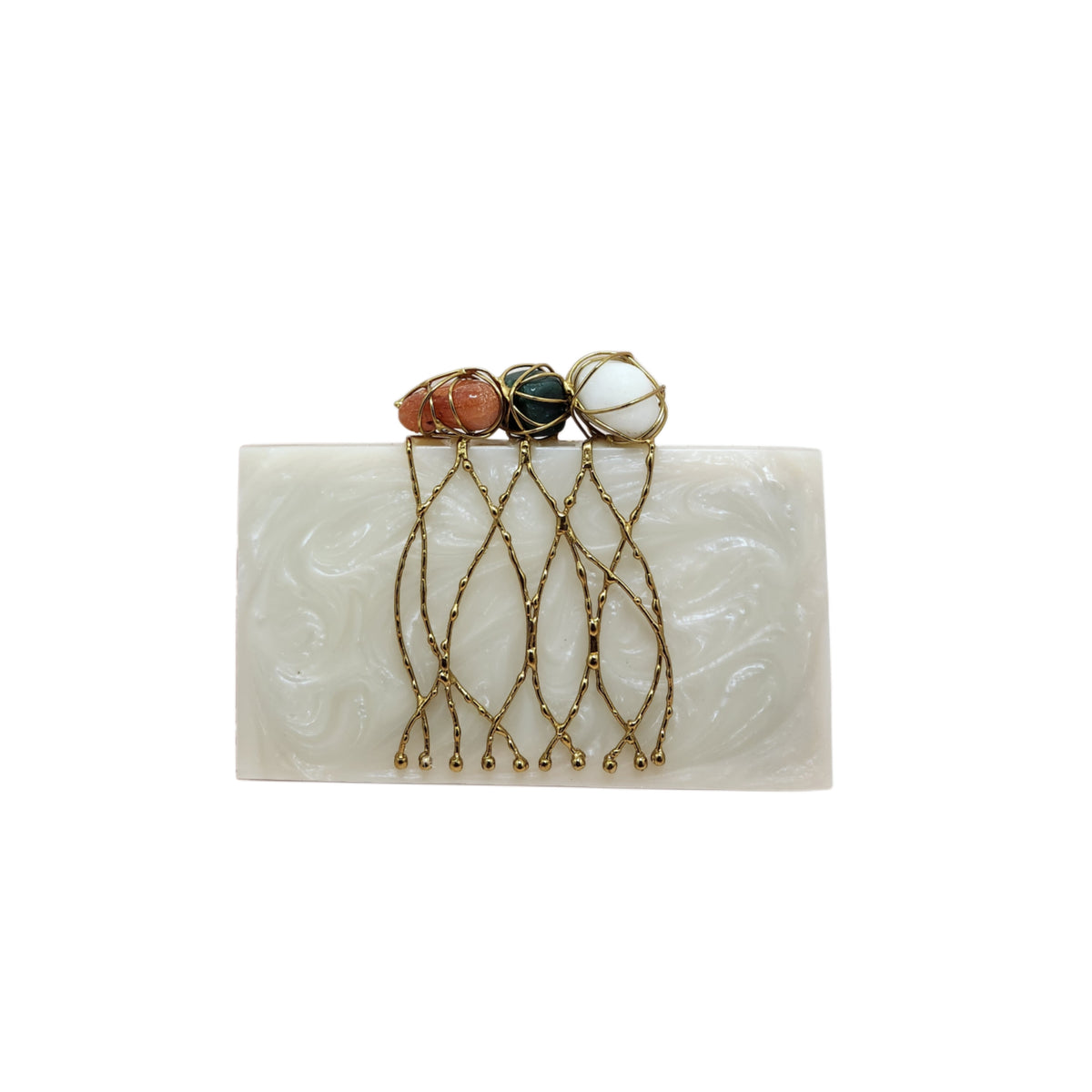 Three stone criss cross clutch multi