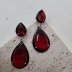 Double Stone Droplet With Black Enamel