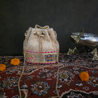 Gotapatti bucket bag in shades of gold