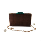 Dragonfly wood & resin clutch bag