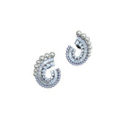 Hallo zirconia and pearl studs